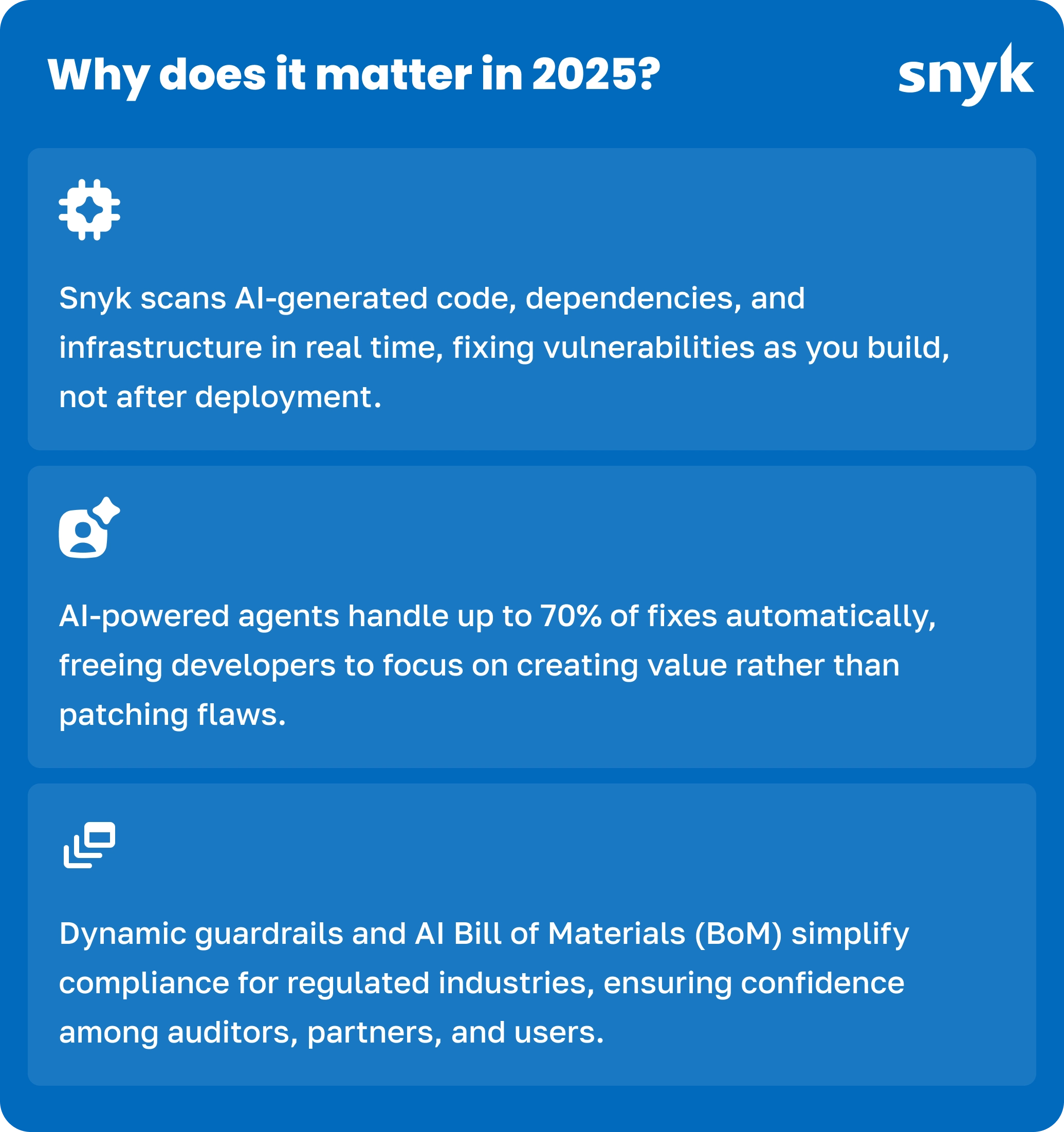 Why does Snyk matter in 2025 for the article List of 6 Best AI Mobile App Development Tools in 2025